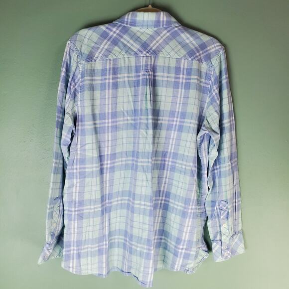 Vineyard Vines Womens Blue Multi Pacific Plaid Relaxed Button Down Shirt Size M - Picture 2 of 7